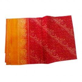 Saree for Deities ( Red Colour Saree with Yellow Colour border) 